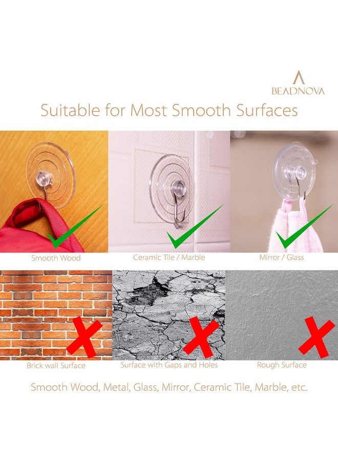 BEADNOVA Suction Cup Hooks 2.5 Inches Suction Cup Hook for Window Glass Wall (6 Packs) - Image 4