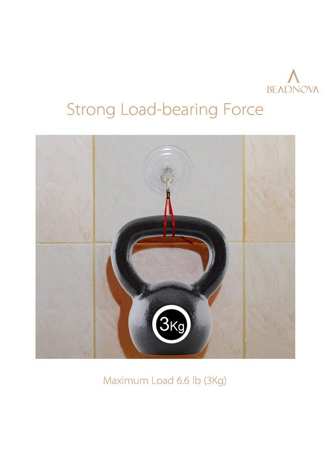 BEADNOVA Suction Cup Hooks 2.5 Inches Suction Cup Hook for Window Glass Wall (6 Packs) - Image 5