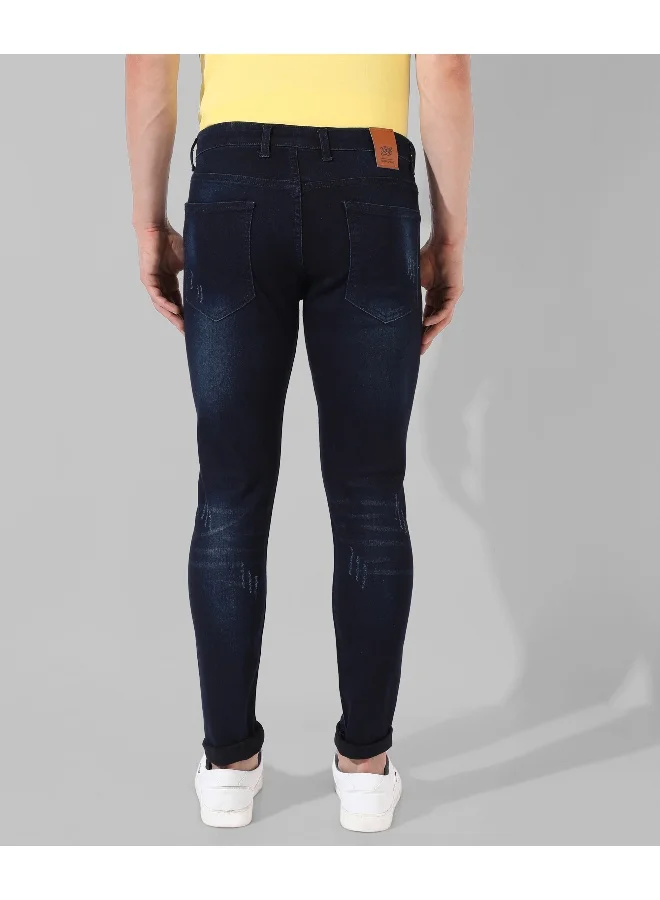 Campus Sutra Men's Classic Blue Medium-Washed Regular Fit Denim Jeans