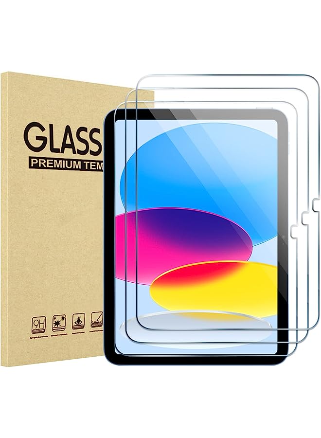 vesus 3 Pack Ipad 10.9 10Th Generation 2022 Screen Protector A2696/A2757/A2777, Tempered Glass Film Guard For Ipad 10Th Gen 10.9" 2022 Release