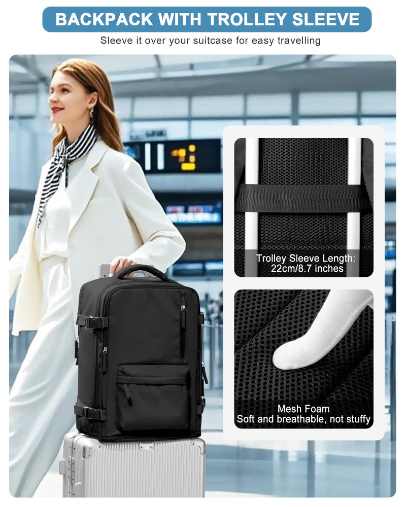 VGCUB Carry on Travel Backpack for Women Men Large Laptop Gym Work Frontier Airlines Personal Item Bag Business Airport Lightweight Backpack Flight Approved Mochilas de Viaje Black - Image 5