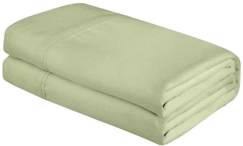 Royale Linens King Flat Sheet  Ultra Soft Brushed 1800 Microfiber Flat Sheets Only  Wrinkle Free  Stain Resistant  Hotel Quality Top Sheet for Bed King Sage Green