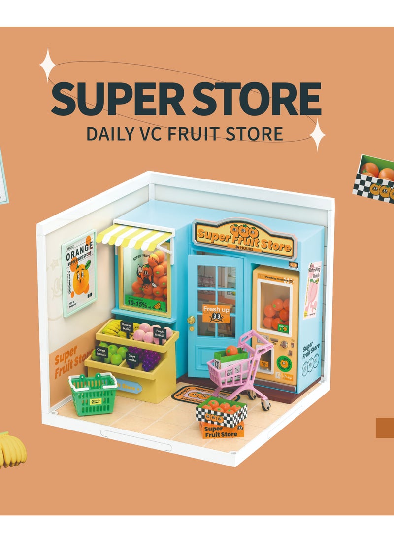 Robotime Rolife Super Creator Super Fruit Store Plastic DIY Miniature House Kit DW003,DIY 3D Puzzles for Adults/Teens, Unique Gift for Craft Hobby and Creative Home Decor - Image 2