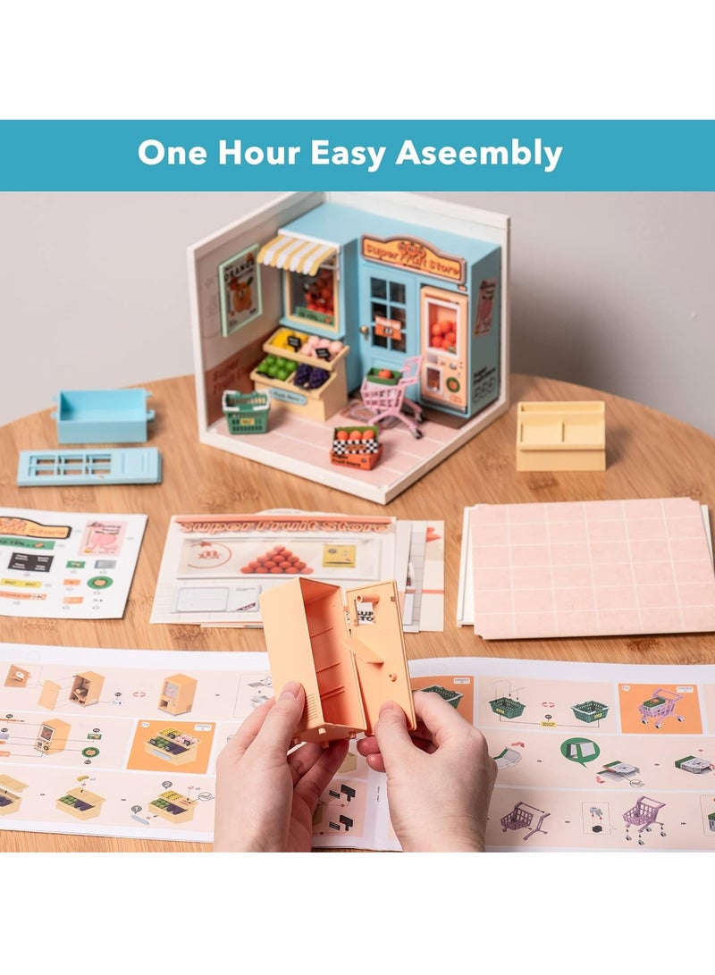Robotime Rolife Super Creator Super Fruit Store Plastic DIY Miniature House Kit DW003,DIY 3D Puzzles for Adults/Teens, Unique Gift for Craft Hobby and Creative Home Decor - Image 3