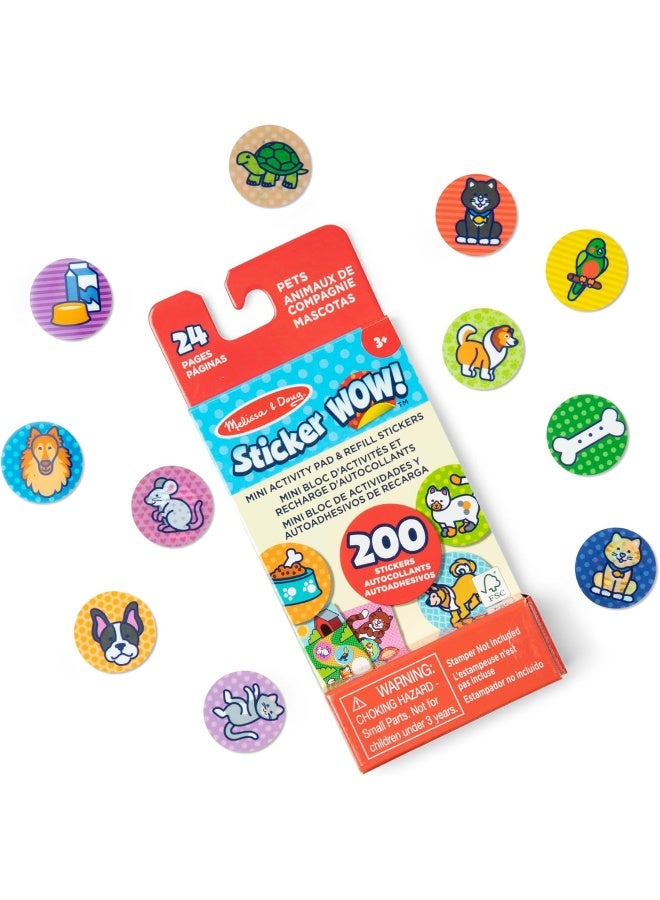 Melissa & Doug ملصقات ميليسا ودوج! دفتر نشاط مصغر و200 ملصق لإعادة التعبئة لنشاط الحرف اليدوية - ملصقات الحيوانات الأليفة - Image 3