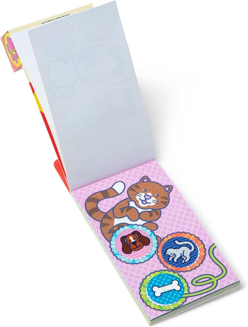 Melissa & Doug ملصقات ميليسا ودوج! دفتر نشاط مصغر و200 ملصق لإعادة التعبئة لنشاط الحرف اليدوية - ملصقات الحيوانات الأليفة - Image 4
