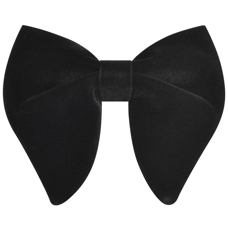 Branduce Oversize Black Bow Tie for Men Pre-tied Adjustable Big Velvet Bowties for Wedding Party (BB10-18) - Image 1