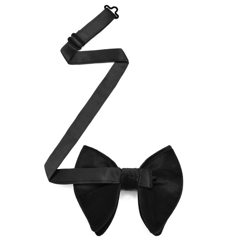 Branduce Oversize Black Bow Tie for Men Pre-tied Adjustable Big Velvet Bowties for Wedding Party (BB10-18) - Image 3