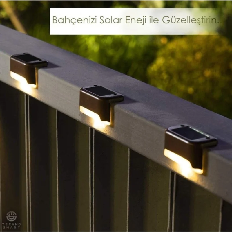 Lisinya Solar Powered Angle Ladder Patio Garden LED Lamp Set of 4