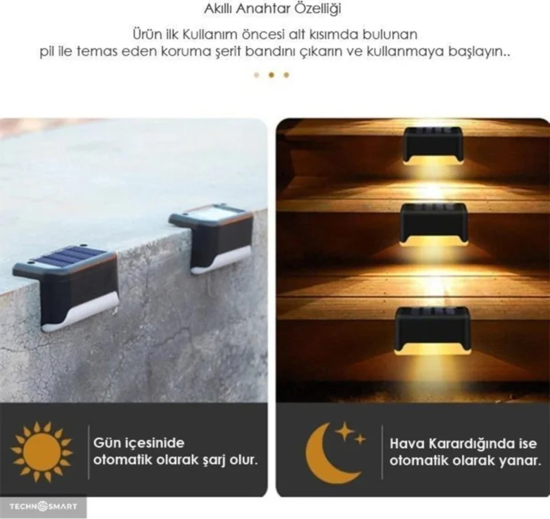 Lisinya Solar Powered Angle Ladder Patio Garden LED Lamp Set of 4