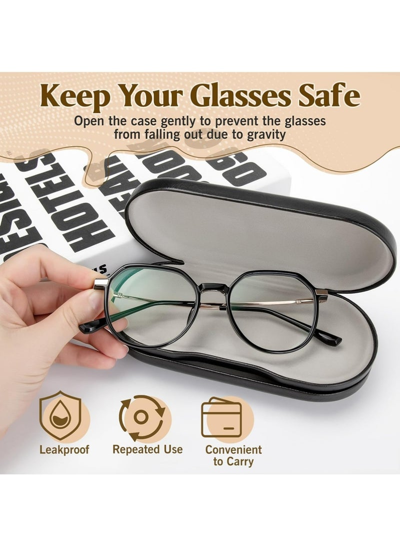 يوجي 2 في 1 حالة النظارات ، عدسة الاتصال والنظارات حالة النظارات المحمولة مزدوجة الجانبين مع إزالة المرآة المضغوطة المدمجة وحل عدسة الاتصال مجموعة تخزين زجاجات للسفر في الهواء الطلق يوميا لنا (أسود) - Image 5