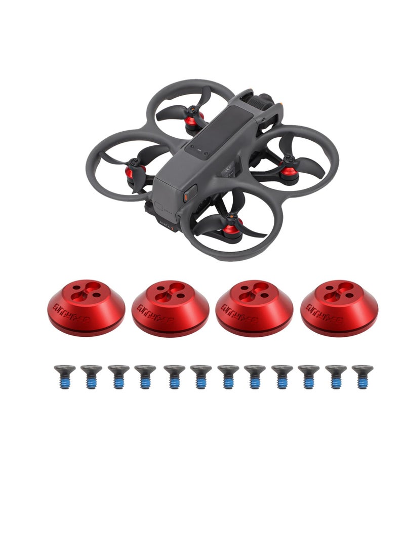 SOLARAE 4Pcs Aluminum Alloy Waterproof and Dustproof Motor Cover Caps for DJI Avata 2 Drone - Protective Accessories in Red for Enhanced Motor Protection. - Image 4