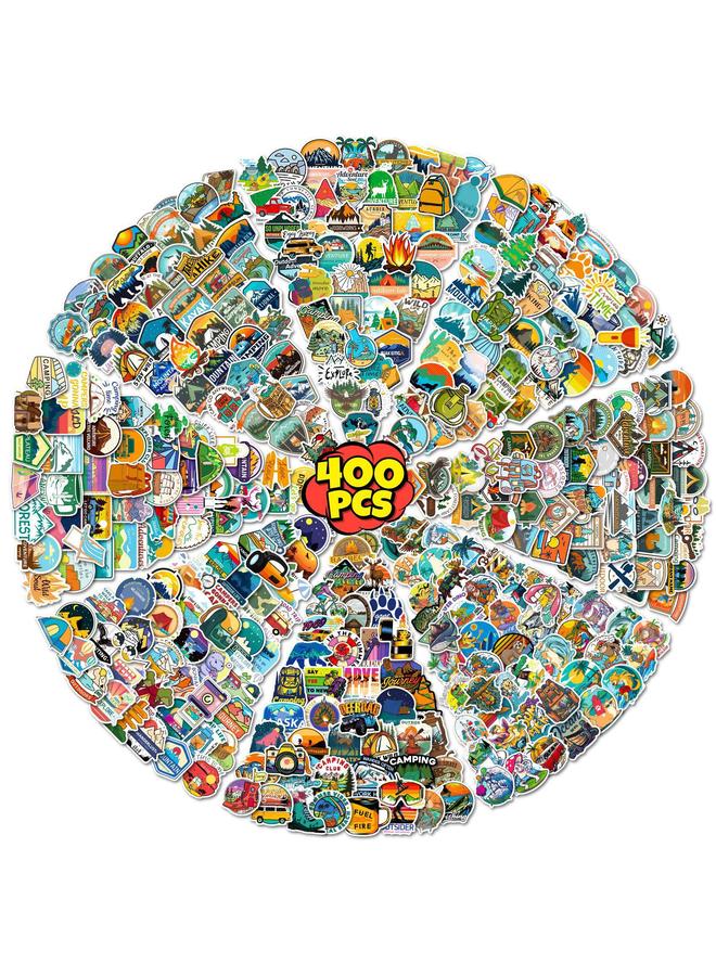 Bluejw 400 Stickers Outdoor Landscape Travel Camping Car Mountain Whistling Stickers - Image 1
