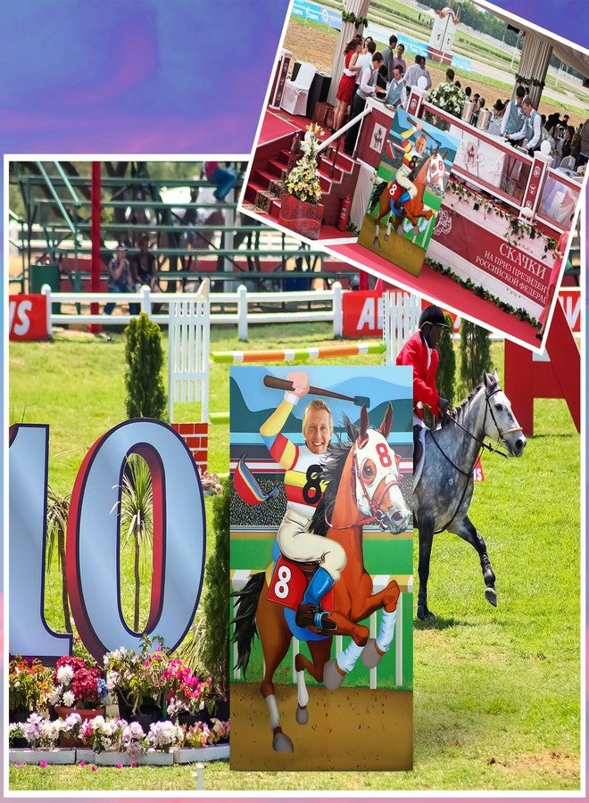 Novabright 6 ft Derby Party Decoration Jockey on Horse Stand-in Cardboard Cutout Stand up Horse Racing Photo Prop for Derby Themed Party Race Day Events Celebration Festival Decor - Image 5