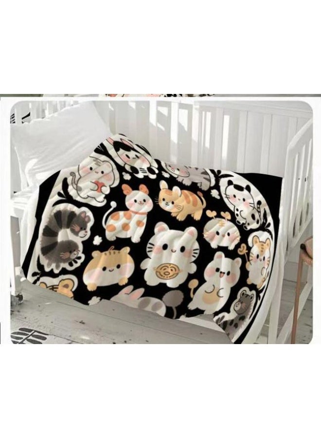general Baby and children's cartoon flannel thin blanket (warm and comfortable, suitable for sleep, game use) 70cm*100cm - Image 1