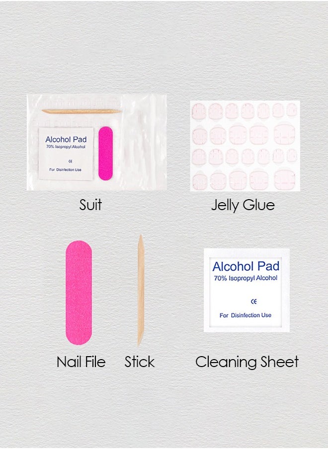 Generic - Crystal Cat Eye Press-on Nails Kit with Wearing Tools - 10PCs Short Square/Round Fake Nails with 3 Sizes (XS/S/M)(Strawberry Red) Random Packaging - Image 1