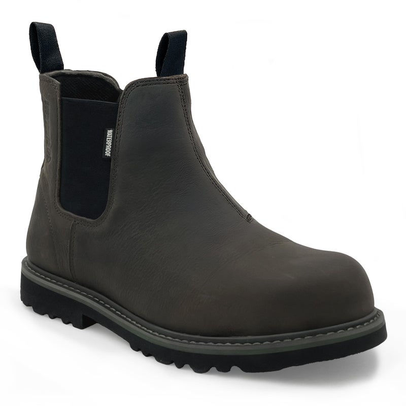 EVER BOOTS Waterproof Steel Toe Boots for Men Slip on Pull on Dark Brown 12 - Image 1