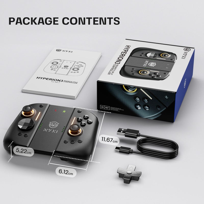 Nyxi Hyperion 3 Wireless Modular Gamepad for Nintendo Switch 2/Switch Oled/pc, Hall Effect, 9-Axis Gyro - Image 5