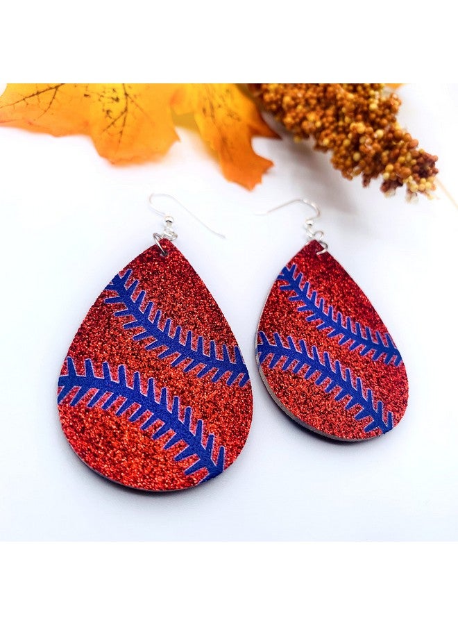 Mall of Style Crimson Earrings - Baseball Mom Earrings - Baseball Accessories - Baseball Earrings (Crimson Red) - Image 2