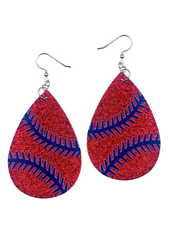 Mall of Style Crimson Earrings - Baseball Mom Earrings - Baseball Accessories - Baseball Earrings (Crimson Red) - Image 1