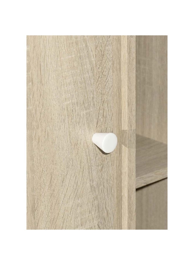 DANUBE HOME Kinder 1 Door Open Shelf Tall Dresser With Mirror Durable Dressing Table Vanity Table Makeup Table Desk With Storage Bedroom Furnitures - White & Sonoma Oak  - Image 4