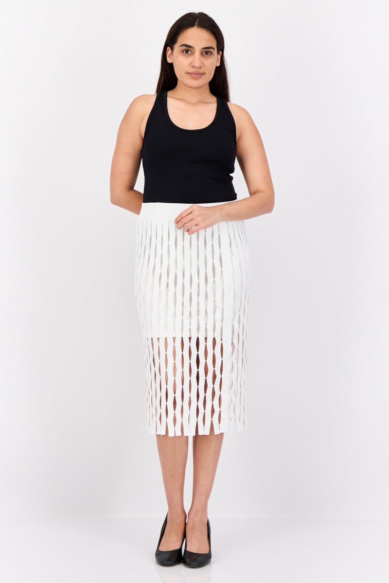 ESPRIT Women textured Mini Skirt, White - Image 4