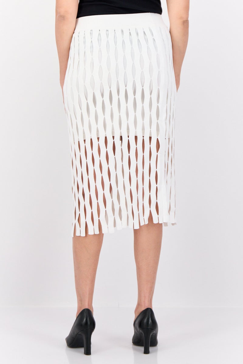 ESPRIT Women textured Mini Skirt, White - Image 3
