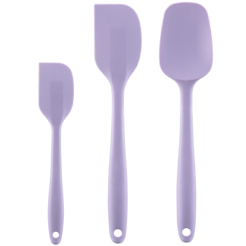 Cooptop Silicone Spatula Set - Rubber Spatula - 600°F Heat Resistant Baking Spoon & Spatulas (Lavender)