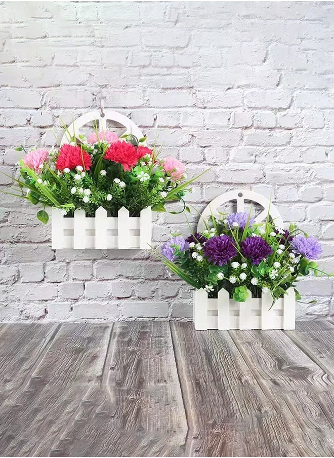 HOME TASTE Hometaste Wood Flower Box Planter Wall Mount Flower Holder Rustic Country Dry Flower Arrangement Vase Decorative Plant Bonsai Flower Container 