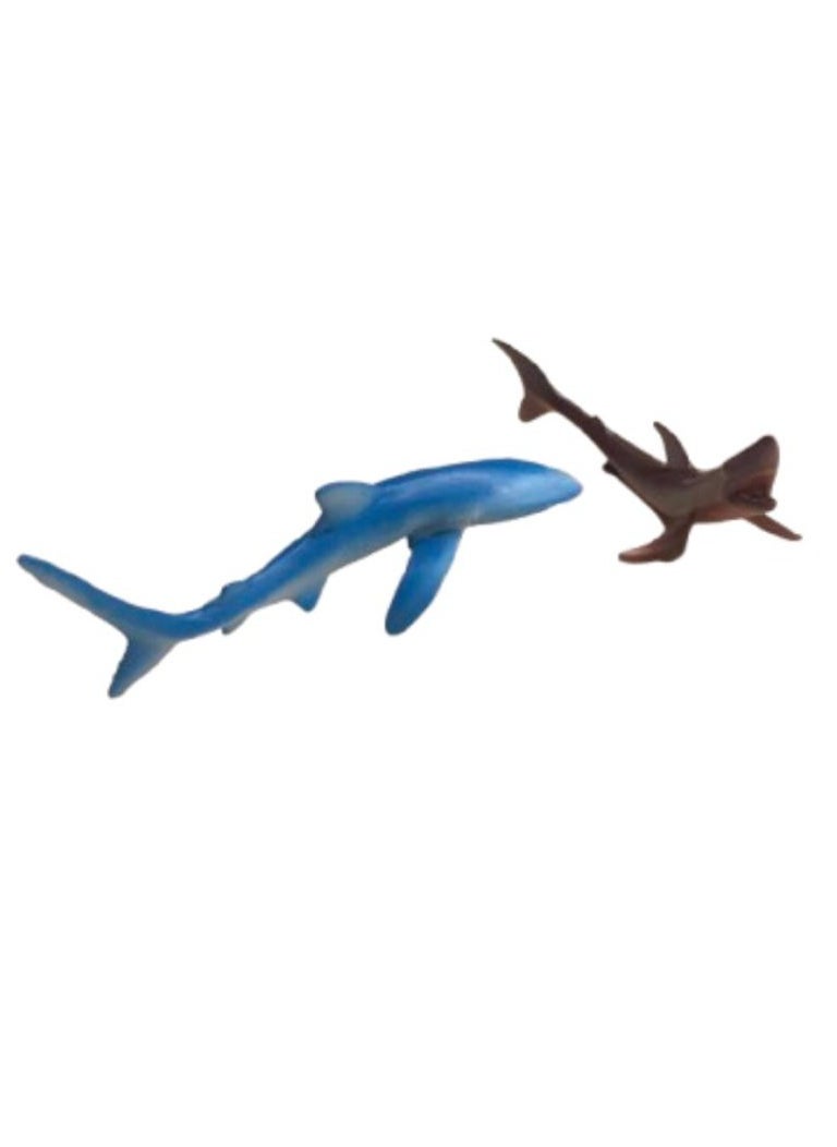 2 realistic miniature sea creature fish figures for a fun bath and pool toy