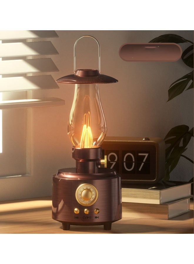 نيوترل مكبر صوت بلوتوث C210 جديد على طراز مصباح الكيروسين الكلاسيكي مصباح كيروسين كلاسيكي ونظام صوتي في جهاز واحد، يجمع بين تشغيل الموسيقى والمكالمات بدون استخدام اليدين وراديو FM والإضاءة. مقاوم للماء بمعيار IPX4، مصمم بخبرة للاستخدام في الهواء الطلق والسفر والحفلات والتجمعات. (تشطيب نحاسي كلاسيكي) - Image 1