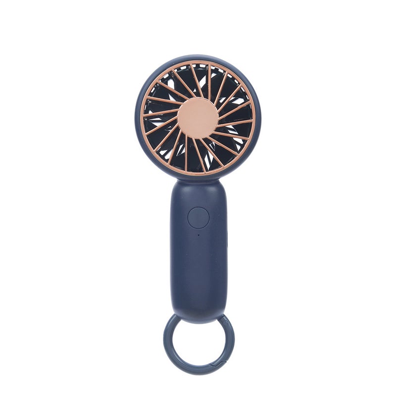 Portable handheld fan, mini USB rechargeable fan, three-speed wind adjustment, 800mah, (continuous operation for 2-5 hours when fully charged, depending on wind speed) buckle can be hung in a bag, suitable for men and women traveling and camping outdoors, BLUE - Image 1