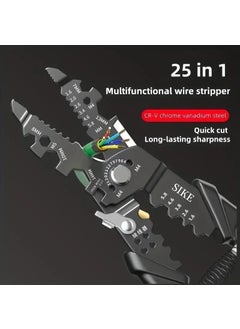KELUMIE KELUMIE 25in1 Wire Stripper Electrician Tool 8Inch MultiFunctional Steel Pliers for Stripping Crimping Cutting and Clamping Professional Hand Tool  - Image 5