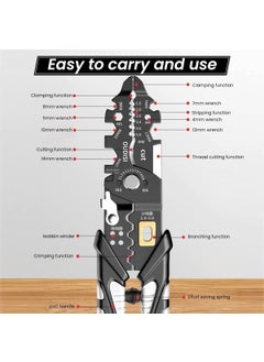 KELUMIE KELUMIE 25in1 Wire Stripper Electrician Tool 8Inch MultiFunctional Steel Pliers for Stripping Crimping Cutting and Clamping Professional Hand Tool  - Image 2