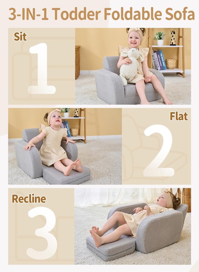 KidBloom أريكة أطفال كيد بلوم 3 في 1، كراسي مريحة للأطفال من عمر سنة إلى 3 سنوات، أريكة سرير قابلة للطي للأطفال، هدايا للأولاد والبنات من عمر سنة إلى سنتين - Image 2