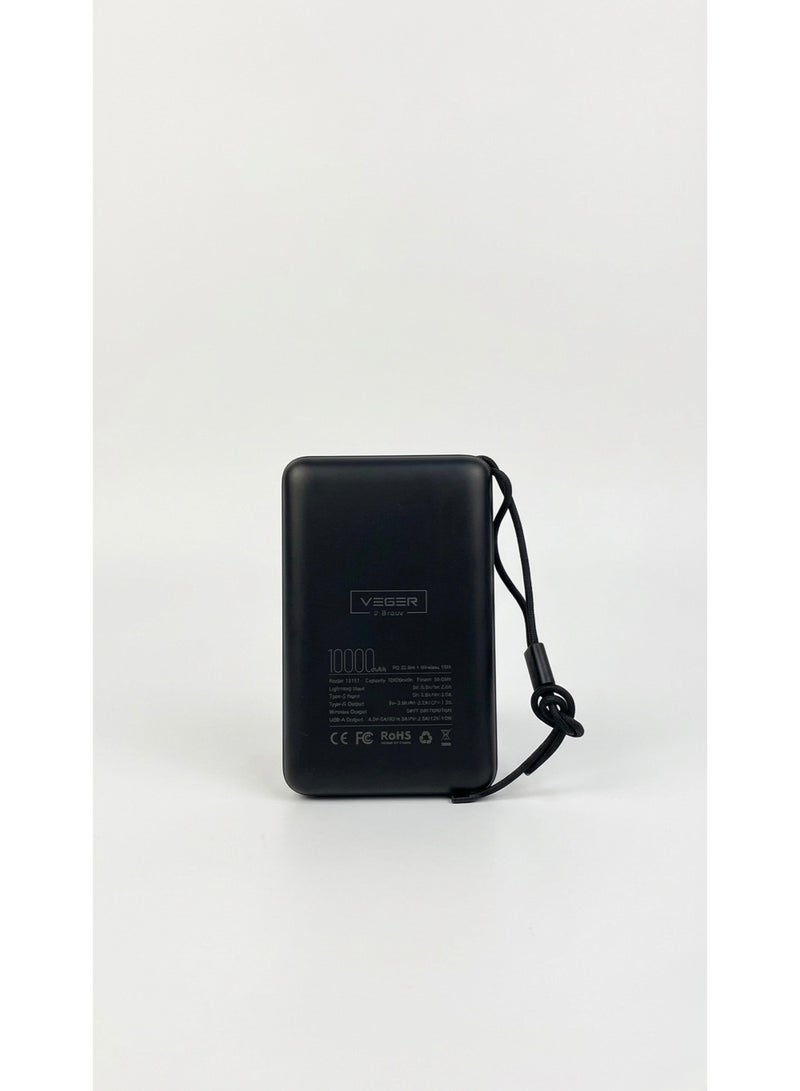 فيجير VEGER MagOn 10000mAh Magnetic Wireless Power Bank, PD 20W Fast Charging, 15W MagSafe Compatible - Image 1