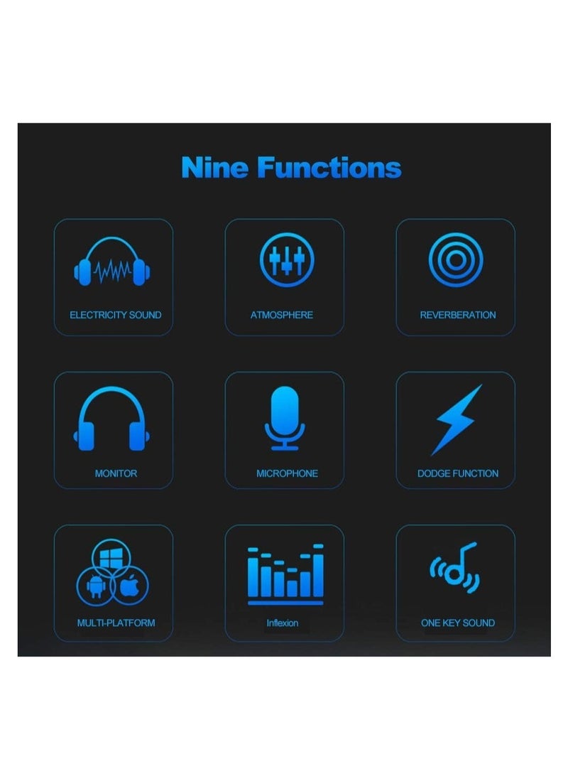 ELTRAZONE - V8 Multifunctional Live Sound Card USB Audio Interface Intelligent Volume Adjustable Audio Mixer Sound Card for Recording Hosting Speech - Image 1