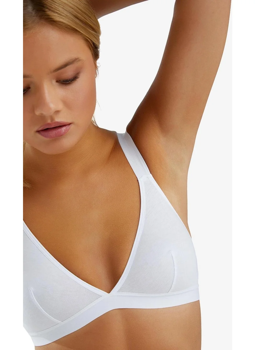 Ayyıldız 2028 White Combed Cotton Bra