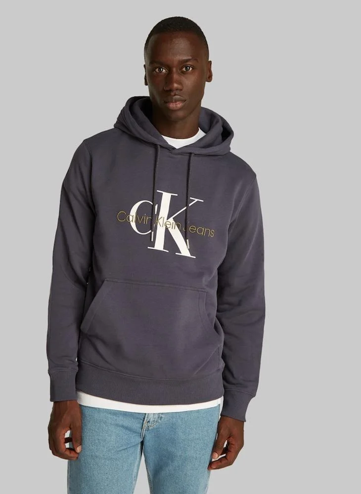 كالفن كلاين جينز Drawstring Logo Print Hoodie