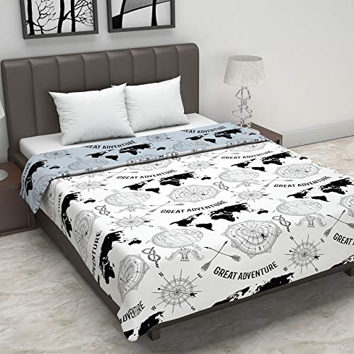 Divine Casa 120 GSM Microfiber Double Dohar | Soft & Lightweight Throw Blanket | Cozy & Breathable | All-Season Comfort | 220 x 205 CM | Geographic Pattern | Stonewash Grey - Image 3