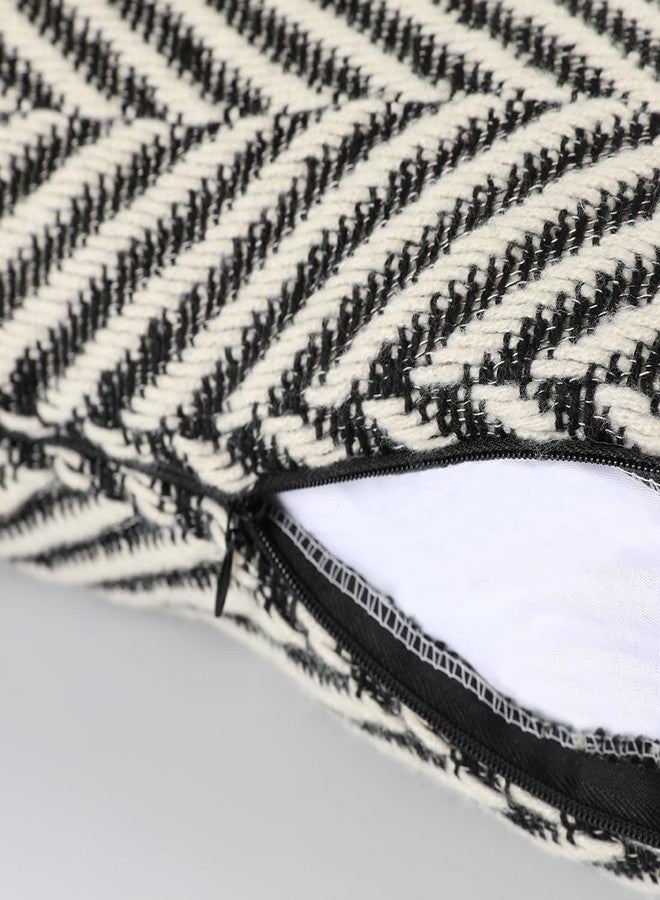 vctops Boho Throw Pillow Cover Black and White Knitted Woven Pillow Cushion Cover Arrow Knit Decoration Square Pillowcase for Sofa Couch Bedroom Living Room - 18"x18" - Image 5