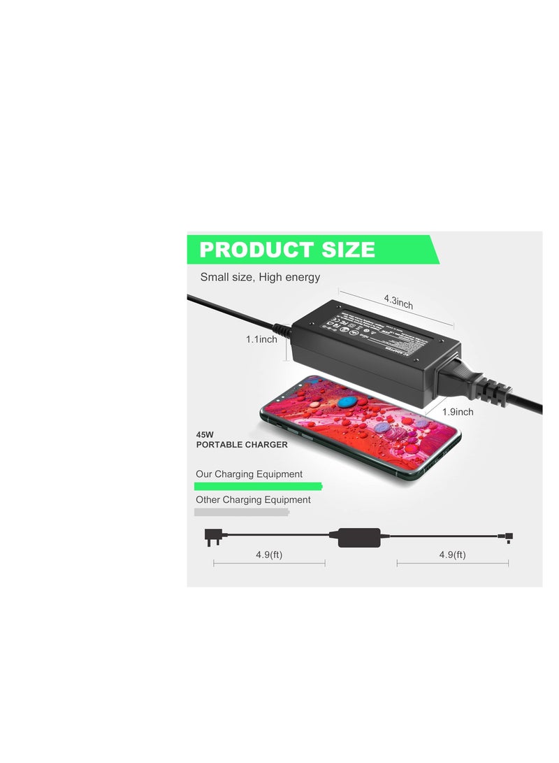 Terabyte Laptop Charger, 45W Adapter for HP Stream 11 13 14, Elitebook Folio, Chromebook, Envy, Spectre Ultrabook, Pavilion Touchsmart and More(4.5mm * 3mm) - Image 4