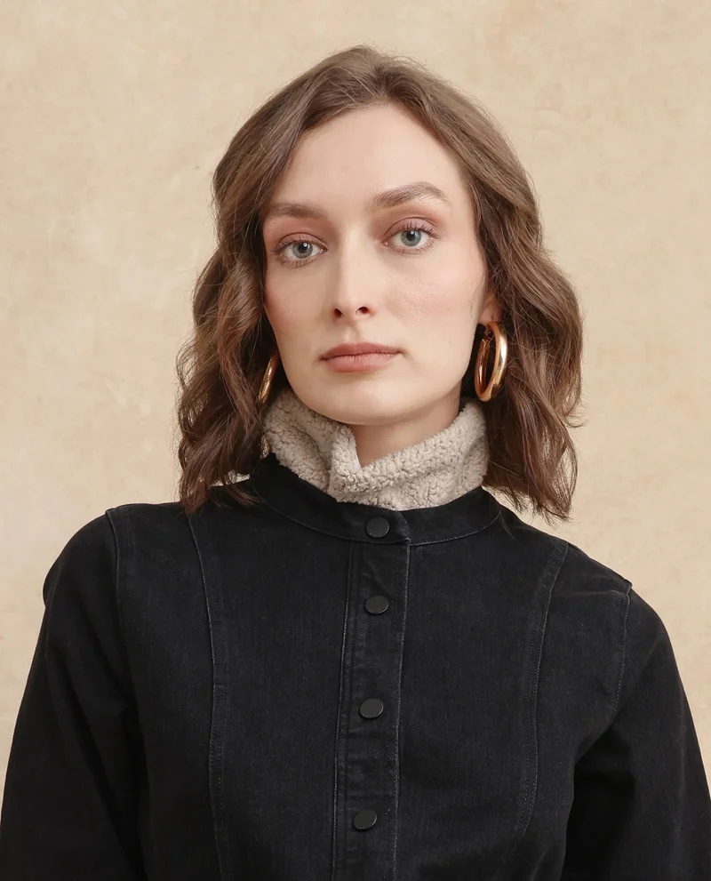 ريريزم فستان جينز كلاسيكي نسائي قصير