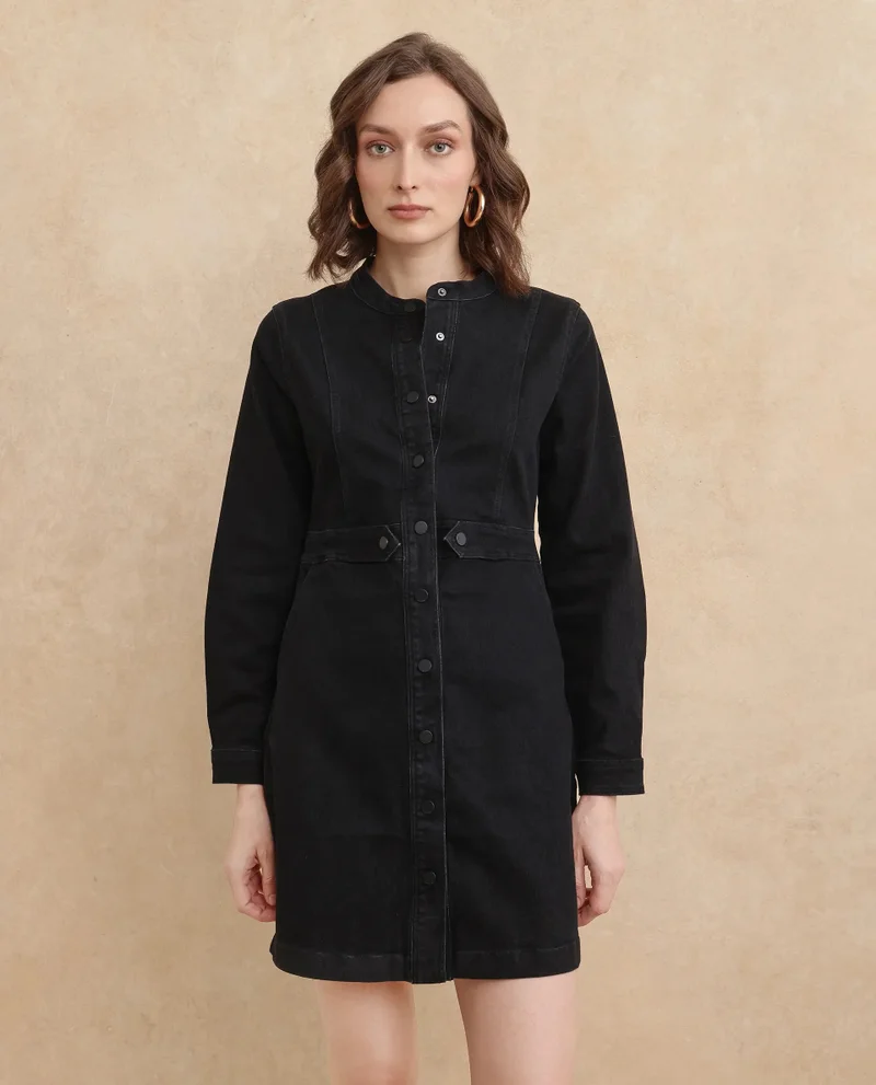 ريريزم فستان جينز كلاسيكي نسائي قصير