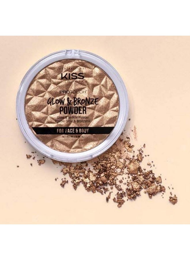kiss new york KISS Pro Touch Glow & Bronze Powder for Face & Body- KPBP02 (Powder-Deep)  - Image 4