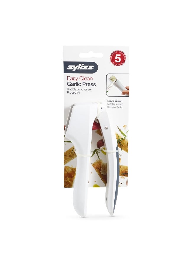 zyliss Lightweight Dishwasher Safe Garlic Press White and Blue 1.18 x 6.3 x 3.5 Inch E960006U  - Image 4