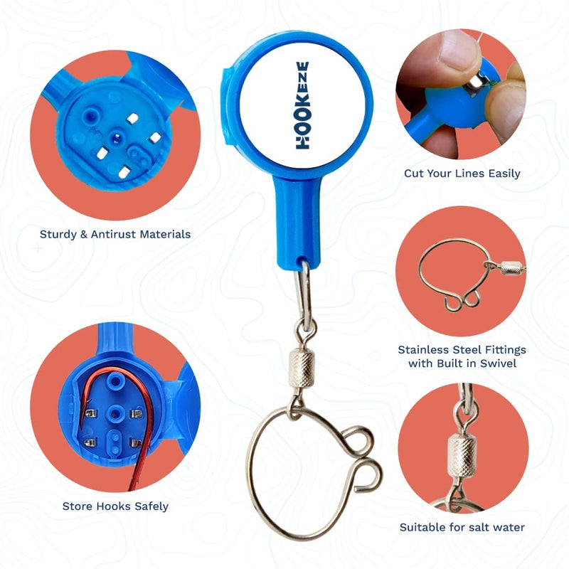 HOOK-EZE 2023 Updated Design Hook Eze Fishing Gear Knot Tying Tool | Pack of 2 | Protect from Fish Hooks | Tie Easily | Cool Gadgets | Ice & Fly Gifts for Beginner Anglers - Yellow - Image 3
