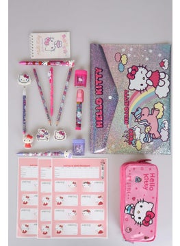 Dekomus New Season Licensed 16 Piece Stationery Set Pencil Bag, 3D Eraser, Notepad, Eraser Topper, Plug-in Pencil, Mechanical Pencil, Pencil Sharpener and Rocket Eraser Set