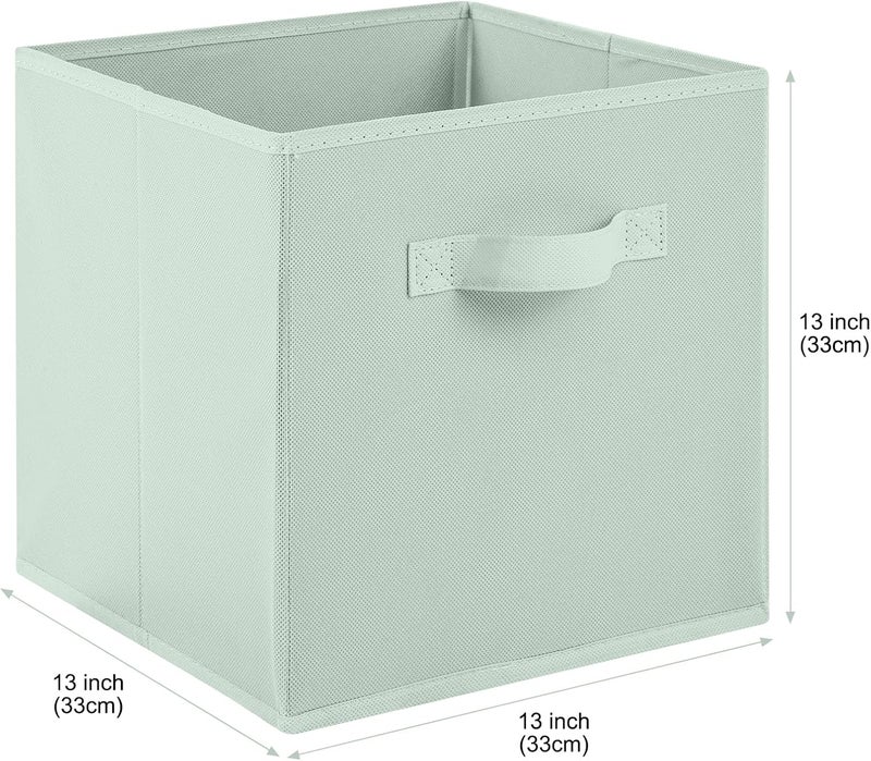 Stero Fabric Storage Bins 6 Pack Fun Colored Durable Storage Cubes with Handles Foldable Cube Baskets for Home, Kids Room, Closet and Toys Organization Cyan, Green, Yellow, Purple, Pink and Peachpuff - Image 2