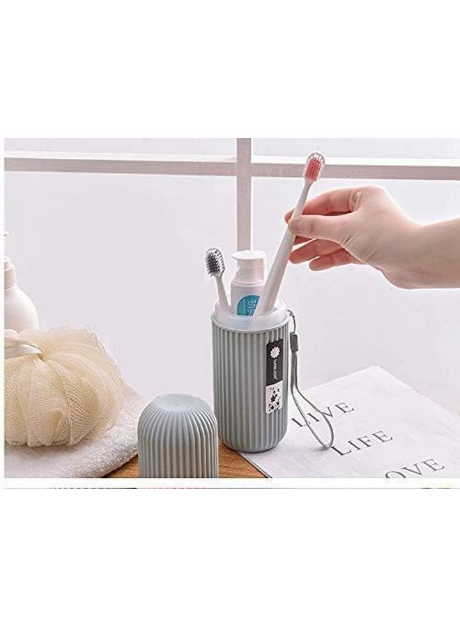 Rylan 2Pc Capsule Shape Travel Toothbrush Toothpaste Case Holder Portable Toothbrush Storage Plastic Toothbrush Holder Random Colour - Image 2